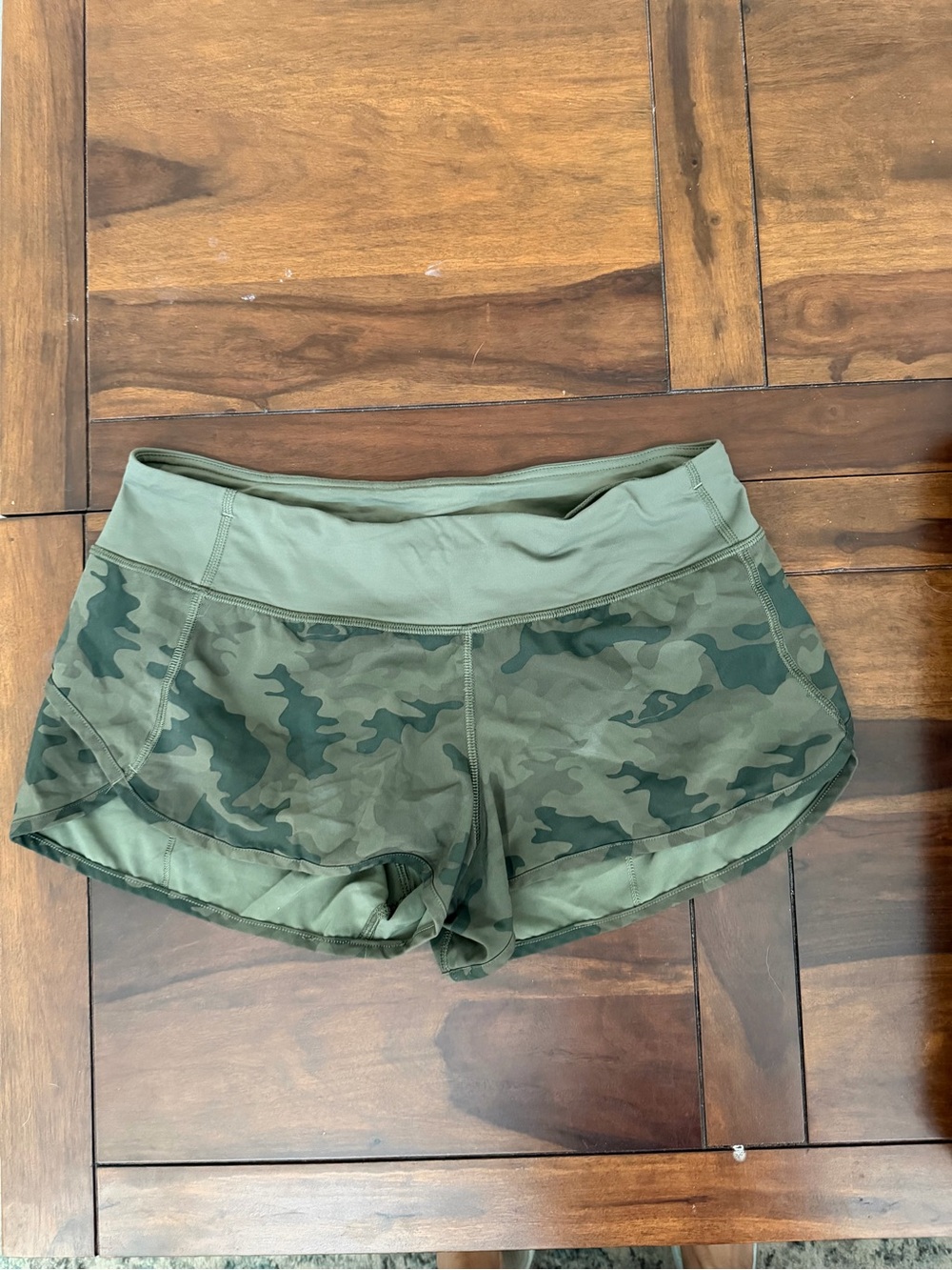 lululemon athletica Olive Camo Athletic Shorts